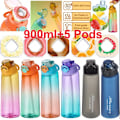 Miniatyrbild 3 av 5: 900ml Sportvattenflaska Smak Pod Sport Sugrör Kopp Tritan För Utomhussport Fitness Svart