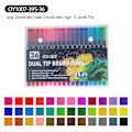 Miniatyrbilde 1 av 2: 36 Farger Dobbel Tip Marker Penn Svart Stang Pvc Boks Akvarell Penn Sett