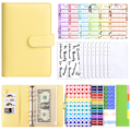 Miniatyrbillede 1 af 5: Budgetbinder A6 PU-læder Notesbog Planlægger Organizer Gul 27 dele