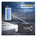 Miniatyrbild 4 av 4: Multifunktionell Handvev Nödradio med Solceller 2000mah (Vit)
