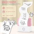 Miniatyrbillede 2 af 4: Bærbar termisk printer til dagbog, foto, note, memo med en rulle papir blå