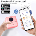 Miniatyrbillede 2 af 5: Bærbar Lomme Inkless Bluetooth Termisk Printer med 5 Ruller Papir til Dagbog/DIY Scrapbooking/Rejser/Noter Pink