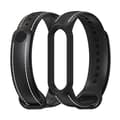 Passer til Xiaomi Mi Band 5/6 Læder Udskiftningsarmbånd Sort