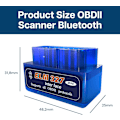 Miniatyrbild 2 av 5: OBD2 Scanner Bluetooth - Bilscanner Kompatibel med iOS, iPad och Android – Mini V2.1 Blå