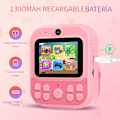 Miniatyrbillede 3 af 4: Digitalt Kamera Børns Instant Print Digitalkamera Med Blitzlys Musikspil Pink
