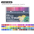 Miniatyrbilde 1 av 2: 80 Farger Dobbel Tip Marker Penn Svart Stang Pvc Boks Akvarell Penn Sett