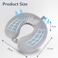 Miniatyrbild 4 av 5: Nackkudde Memory Foam Portabel U-formad Resekudde Cervical Support Kudde Brun