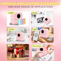 Miniatyrbillede 3 af 5: Bærbar Lomme Inkless Bluetooth Termisk Printer med 5 Ruller Papir til Dagbog/DIY Scrapbooking/Rejser/Noter Pink