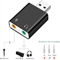 Miniatyrbilde 4 av 5: USB 2.0 Eksternt Lydkort 7.1 3D Lydadapter for Windows PC Laptop Hodetelefoner