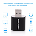 Miniatyrbilde 3 av 5: Ekstern USB 2.0 7.1 CH Virtuelt Lydkort Adapter Konverter