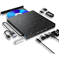 Miniatyrbilde 1 av 5: Ekstern CD/DVD-stasjon for bærbar PC, 7 I 1 USB 3.0 Ultra-slank bærbar DVD-spiller