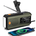 Miniatyrbild 1 av 5: Nödhandvevradio med 3 LED-ficklampor, lämplig för inomhus- och utomhuscamping Armégren