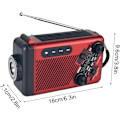 Miniatyrbild 4 av 5: Solradio, Handvevad Nödsituationer AM/FM Radio Ficklampa (Röd)