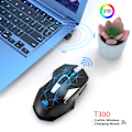 Miniatyrbillede 4 af 5: 2.4G Trådløs Mus 2400dpi Farvelys USB Plug and Play Mus Egnet til Hjemmespil Kontorcomputer