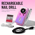Miniatyrbild 2 av 4: Bärbar USB-driven uppladdningsbar litiumbatteri nagelborr, 45000 varv/min, formaldehydfri, med gelpolerare och nagelfil för nagelvård vit