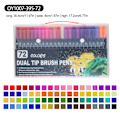 Miniatyrbilde 1 av 2: 72 Farger Dobbel Tip Marker Penn Svart Stang Pvc Boks Akvarell Penn Sett