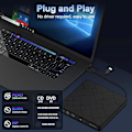Pikkukuva 2 / 5: Ulkoinen CD DVD -asema kannettavalle tietokoneelle USB 3.0 ja USB-C Kannettava DVD-soitin CD ROM +/-RW -lukija-kirjoittimelle