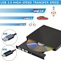 Miniatyrbilde 2 av 5: Ekstern CD/DVD-stasjon for bærbar PC, USB 3.0, bærbar RW optisk stasjon/DVD-spiller