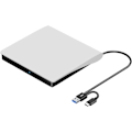 Miniatyrbild 1 av 3: Extern CD DVD-enhet USB 3.0 Portabel DVD ROM-spelare Brännare för Windows 10/8/7/Mac OS
