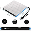 Pikkukuva 4 / 5: Ulkoinen CD DVD -asema, kannettava tyyppi C ja USB 3.0 CD-RW DVD-R -yhdistelmäpoltinsoitin (SININEN)