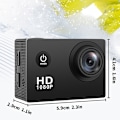 Miniatyrbillede 5 af 5: Digitalt Kamera Action Kamera HD 1080P 2 Tommer LCD Skærm 50Mp 140° Bred Vinkel Vandtæt