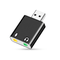 Miniatyrbilde 1 av 5: USB 2.0 Eksternt Lydkort 7.1 3D Lydadapter for Windows PC Laptop Hodetelefoner