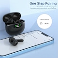 Pikkukuva 4 / 4: Aidot langattomat Bluetooth-nappikuulokkeet USB-C-pikalatauskotelolla, IPX7-vedenpitävät kuulokkeet iPhone/Android-puhelimille, musta