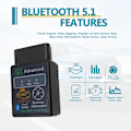 Miniatyrbild 3 av 5: Bluetooth OBD2 Trådlös Scanner Diagnostikverktyg, Kompatibel med iOS & Android & Windows
