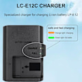 Miniatyrbillede 3 af 5: LP-E12 Batterioplader til Canon EOS M100 M50 M10 M2 M Rebel SL1 100D PowerShot SX70 HS Kiss M Kiss X7 kamera
