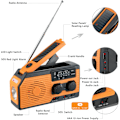 Miniatyrbild 2 av 5: Solradio, 2000mAh Vevradio Nödradio AM/FM/NOAA Väderradio med Ficklampa och Läslampa