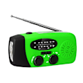 Pikkukuva 1 / 5: Hätätilanteen aurinkoradio, kannettava käsikampi AM/FM-radio LED-taskulampulla 2000 mAh akku /vihreä