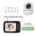Miniatyrbild 2 av 5: SM935E Baby Monitor 3,5 tums skärm Tvåvägsintercom Temperaturövervakning Infraröd mörkerseende