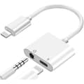 2-i-1 3,5 mm Jack AUX Splitter 8 Pin För iPhone