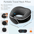 Miniatyrbild 4 av 5: Nackkudde Memory Foam U-formad Resekudde 360° Nackskydd Med Ögonmask Och Öronproppar
