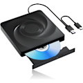 Pikkukuva 1 / 4: Ulkoinen CD/DVD-asema CD-poltin, yhteensopiva Windows 11/10/8/7 /XP /Linux Mac OS -käyttöjärjestelmien kanssa