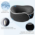 Miniatyrbild 3 av 5: Nackkudde Memory Foam U-formad Resekudde 360° Nackskydd Med Ögonmask Och Öronproppar