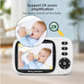 Miniatyrbillede 2 af 5: MC632A Babyalarm 3,2 tommer skærm med tovejs intercom, nattesyn og påmindelse om madning