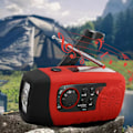 Miniatyrbillede 2 af 4: Radio Solar, 2000mAh, Nød håndsving FM-radio lommelygte med USB-kabel (sort)