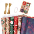 Julklappspapper Kraftpapper för julfester (50X70CM - Set D)