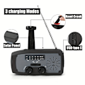 Miniatyrbild 2 av 5: Nödradio med Handvev, Solceller och LED-Ficklampa 2000mAh Bärbar AM/FM Väderradio för Utomhusbruk /orange