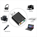 Miniatyrbilde 3 av 5: USB 2.0 Eksternt Lydkort 7.1 3D Lydadapter for Windows PC Laptop Hodetelefoner