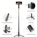 Miniatyrbillede 3 af 5: Smartphone Selfie Stick med Fjernbetjening 360 Graders Rotation