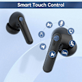 Pikkukuva 2 / 4: Aidot langattomat Bluetooth-nappikuulokkeet USB-C-pikalatauskotelolla, IPX7-vedenpitävät kuulokkeet iPhone/Android-puhelimille, musta