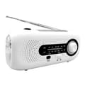 Radio med solcell 2000mah Handvevsgenerator med ficklampa (Vit)