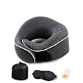 Miniatyrbild 1 av 5: Nackkudde Memory Foam U-formad Resekudde 360° Nackskydd Med Ögonmask Och Öronproppar