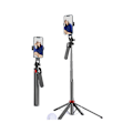Miniatyrbillede 1 af 4: 360° Roterende Selfie Stick i Aluminiumlegering 185 cm og Tripod med Dobbelt Fjernbetjening