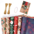 Julklappspapper Kraftpapper för julfester (50X70CM - Set E)