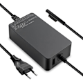 Pikkukuva 1 / 5: 65W 15V 4A Laturi Microsoft Surface Pro 8/7/6/5/4/3/X:lle, Laturi USB-portilla
