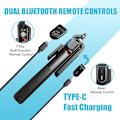 Miniatyrbillede 3 af 4: 360° Roterende Selfie Stick i Aluminiumlegering 185 cm og Tripod med Dobbelt Fjernbetjening