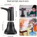 Miniatyrbilde 2 av 3: 5 Gallons Vannflaske Pumpe Bærbar USB Oppladbar elektrisk Vanndispenser Svart